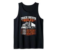 Funny Truck Driver Rules Apparel - Cool 18 Wheeler Trucker Tank Top