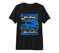 Funny Truck Driver Stare Out Window Big Rig Premium T-Shirt