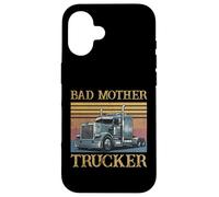 Funny Trucker Joke Father's Day Bad Mother Trucker Vintage Case for iPhone 16