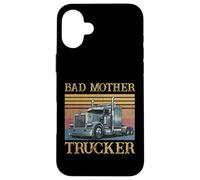 Funny Trucker Joke Father's Day Bad Mother Trucker Vintage Case for iPhone 16 Plus