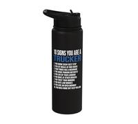 Funny Trucker Truck Driver Humor Stainless Steel Insulated Water Bottle