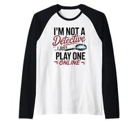 Funny True Crime Armchair Detective Podcast Humor Raglan Baseball Tee