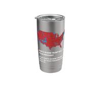 Funny Trump Better Coverage Red and Blue County Votes us map Stainless Steel Insulated Tumbler