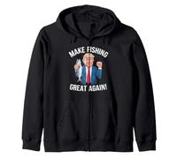 Funny Trump Fisherman Make Fishing Great Again Zip Hoodie