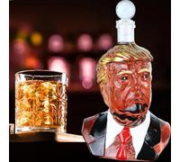 Funny Trump Whiskey Bottle, Unique Glass Decanter for Wine and Whiskey Decanter Set, 26 Oz Whiskey Decanter Gifts for Men Dad, Husband, Home Bar Decoration for Whiskey Lovers 2025 New