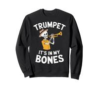 Funny Trumpeter Skeleton Playing Trumpet Sweatshirt