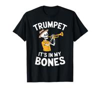 Funny Trumpeter Skeleton Playing Trumpet T-Shirt