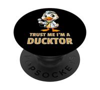 Funny Trust Me I’m A Ducktor Cartoon Dr Duck PopSockets Adhesive PopGrip