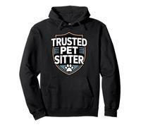Funny Trusted Pet Sitter Dog Cat Animal Lover Badge Pullover Hoodie