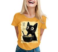 Funny Tshirts Women Women T-Shirt Tops for Women Sunshine Letter Printed Tops Fashion Tops Ladies Blouse T-Shirt Casual Loose Short Sleeve Shirt Summer Tops Ladies Long Tops UK Tops (Yellow, S)