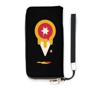 Funny Tulsa Flag Ice Cream Slim Wallet for Women Long Purse Cute Clutch Wristlet Handbag Card Holders