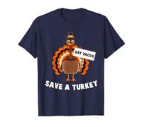 Funny Turkey Eat Tacos Thanksgiving T-Shirt