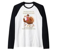Funny Turkey Hand I'm Really Into The Thanksgiving Spirit Raglan Baseball Tee