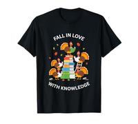 Funny Turkey Teacher Humor Fall in Love with Knowledge T-Shirt