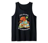 Funny Turkey Teacher Humor Fall in Love with Knowledge Tank Top