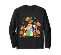 Funny Turkey Teacher Humor Reading is Knowledge Long Sleeve T-Shirt