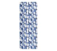 Funny Turkish Angora Cats Navy Blue yoga mat non toxic for men printed, non slip, hot yoga mat towel non slip grip with bags tapete para ejercicio 71x26 inches