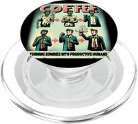 Funny Turning Zombies Into Productive Humans Vintage Coffee PopSockets PopGrip for MagSafe