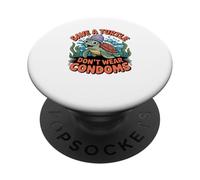 Funny Turtle Design - Save a Turtle Don’t Wear Condoms PopSockets Adhesive PopGrip