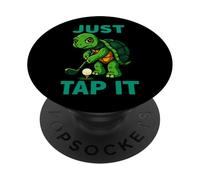 Funny Turtle Golfer Humor Design PopSockets Adhesive PopGrip