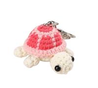 Funny Turtle Keychain Mini Turtle Yarn Crochet Keychain, Turtle Plush Toy Pendant,Crochet Sea Turtle Keychain(Pink)
