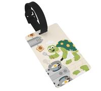 Funny Turtle Luggage Tags for Suitcases, PVC Suitcase Tag with Secure Strap Suitcase Identifier with Privacy Name Card for Travel Bag Tags Personalized Baggage Tag for Women Men