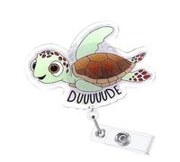 Funny Turtle Nurse Badge Reel, Cute Work Badge Holder Retractable Clip, Pediatric Badge Buddy, Nurse Gifts for RN LPN MA CNA BSN Nursing Student Doctor Social Workers Badge Clip Accessories