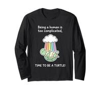 Funny Turtle Rainbow Time to Be A Turtle Costume Long Sleeve T-Shirt