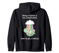 Funny Turtle Rainbow Time To Be A Turtle Costume Zip Hoodie