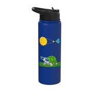 Funny Turtle with Solar eclipses Glasses pet Turtle Owner Stainless Steel Insulated Water Bottle
