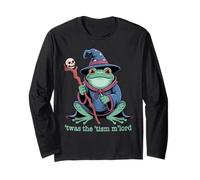 Funny TWAS The Tism M'Lord Frog Wizard Meme Halloween Long Sleeve T-Shirt