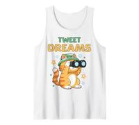 Funny Tweet Dreams Cute Cat Bird Watching Toddler Tank Top