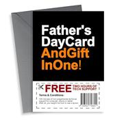 Funny Typography Fathers Day Card - Voucher - Tech Support - Free Two Hours Of Tech Support