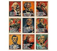 Funny U.S. History Classroom Rules Posters - Set of 9 Unframed 11x14 American History Wall Art | Social Studies Classroom Decorations for Teachers | Bulletin Board Decor