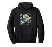 Funny UFO Alien Green Head Extraterrestrial Space Lover UFO Pullover Hoodie