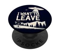 Funny UFO Alien Retro Sci Fi Area 51 Conspiracy Graphic PopSockets Adhesive PopGrip