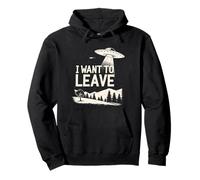 Funny UFO Alien Retro Sci Fi Area 51 Conspiracy Graphic Pullover Hoodie