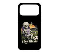 Funny UFO Alien Soccer Field I Live Here Taro Bubble Tea Case for iPhone 17 Pro Max