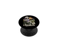 Funny UFO Alien Soccer Field I Live Here Taro Bubble Tea PopSockets Adhesive PopGrip