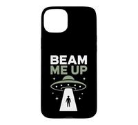 Funny UFO Alien Space Humor Sci Fi Graphic Beam Me Up Case for iPhone 15 Plus