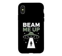 Funny UFO Alien Space Humor Sci Fi Graphic Beam Me Up Case for iPhone X/XS