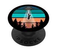 Funny UFO Baritone Saxophone | Jazz Bari Sax Alien Spaceship PopSockets Adhesive PopGrip