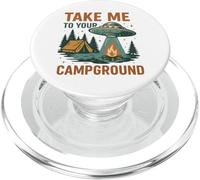 Funny UFO Camping Design Take Me to Your Campground Alien PopSockets PopGrip for MagSafe