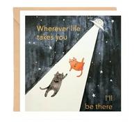 Funny UFO Cat Anniversary Card - Cute Cat Wedding Card for Wife, Husband, Couple, Boyfriend - Happy Anniversary Card for Him or Her, Cat Lover's Unique Card