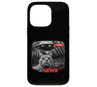 Funny UFO Cat News Shirt Alien Abduction Breaking News Case for iPhone 13 Pro