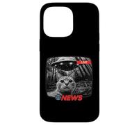 Funny UFO Cat News Shirt Alien Abduction Breaking News Case for iPhone 14 Pro Max