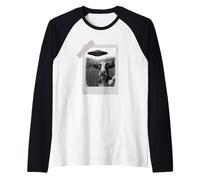 Funny UFO Cow Selfie | Alien Abduction Farm Raglan Baseball Tee
