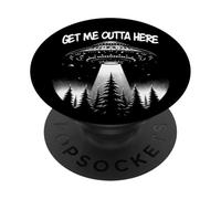 Funny UFO Design Get Me Outta Here Alien Space Ship PopSockets Adhesive PopGrip