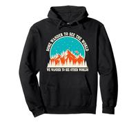 Funny UFO Hiking Retro Alien Space For Sky Gazers Watchers Pullover Hoodie