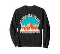Funny UFO Hiking Retro Alien Space For Sky Gazers Watchers Sweatshirt